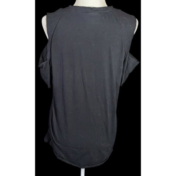 Restyle Gothic Hecate Cold Shoulder Short Sleeve Top - Picture 2 of 4